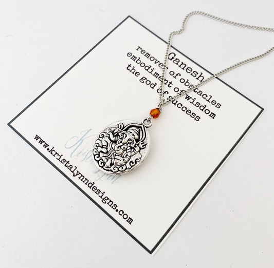 Ganesh Necklace / Carnelian / Simple Reminder Necklaces / Intention Necklaces