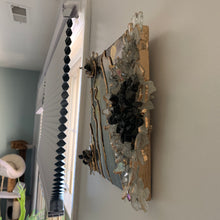 Load image into Gallery viewer, MIRROR WORK / Black Tourmaline / Geode Inspired Wall Art / One of a Kind / Resin Art
