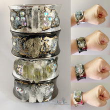 Load image into Gallery viewer, Goddess of Clarity..Manifestation...Focus Bracelet / Pewter / Quartz / Polymer Clay
