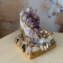 Load image into Gallery viewer, Peace Within / Amethyst / Clear Quartz / Home Decor / Gift of Good Intention
