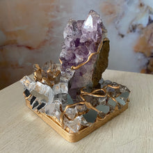 Load image into Gallery viewer, Peace Within / Amethyst / Clear Quartz / Home Decor / Gift of Good Intention
