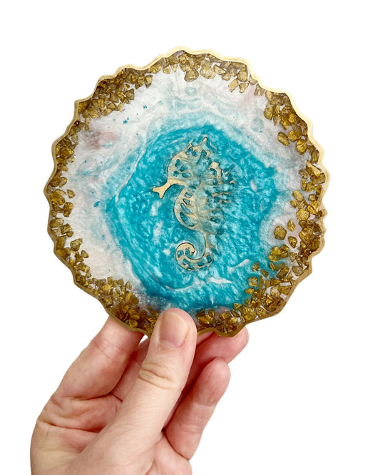 OCEAN LOVE / Resin Coasters / One of a Kind / Handmade/ Set of 4