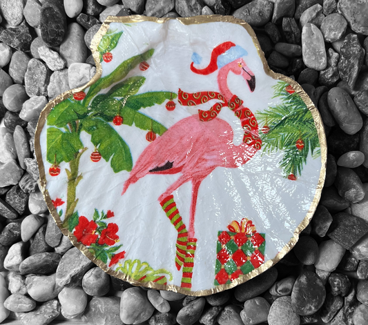 HOLIDAY FLAMINGO - Scallop Shell Ring Dishes